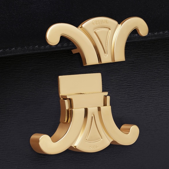 BNIB CELINE CLASSIQUE TRIOMPHE BAG IN CALFSKIN LEATHER BLACK MSRP $4,150 - Picture 4 of 10